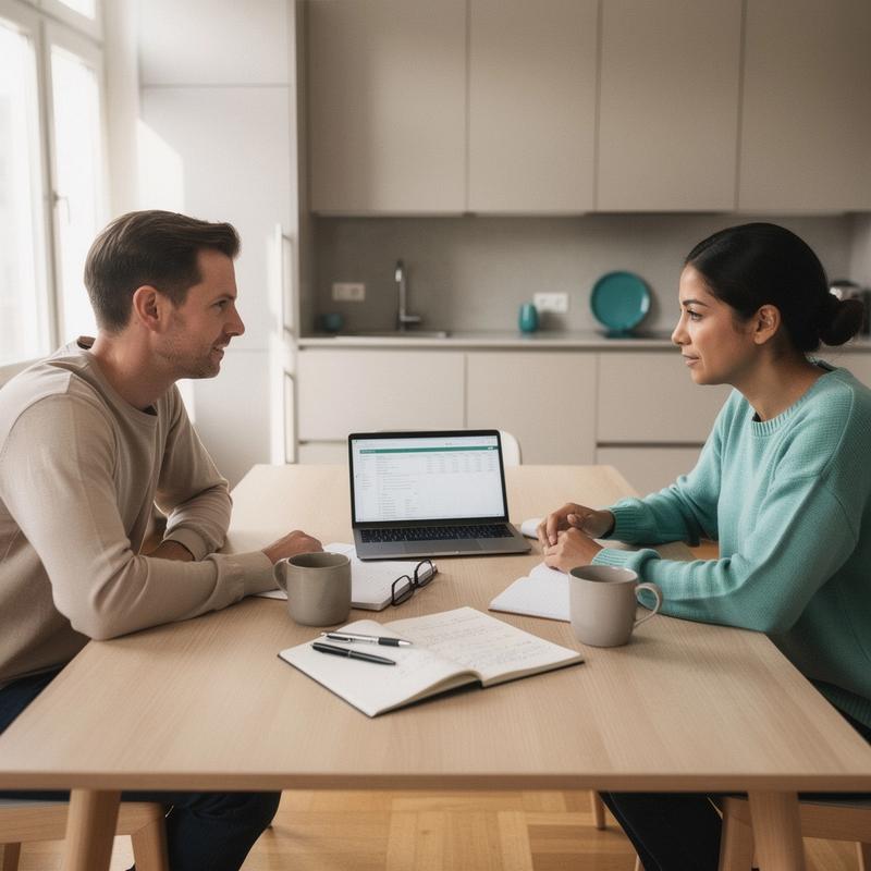 Personen in Wien planen gemeinsam ihr Budget am Laptop